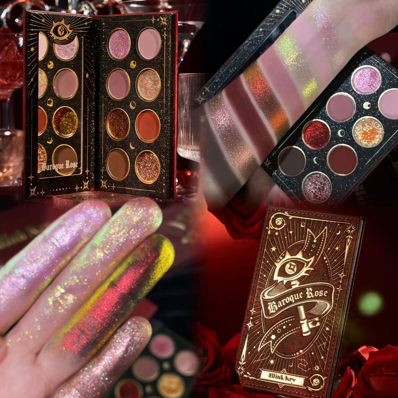 Beauty Book Makeup Kit - Blinkkey 8 Color Baroque Rose Eyeshadow