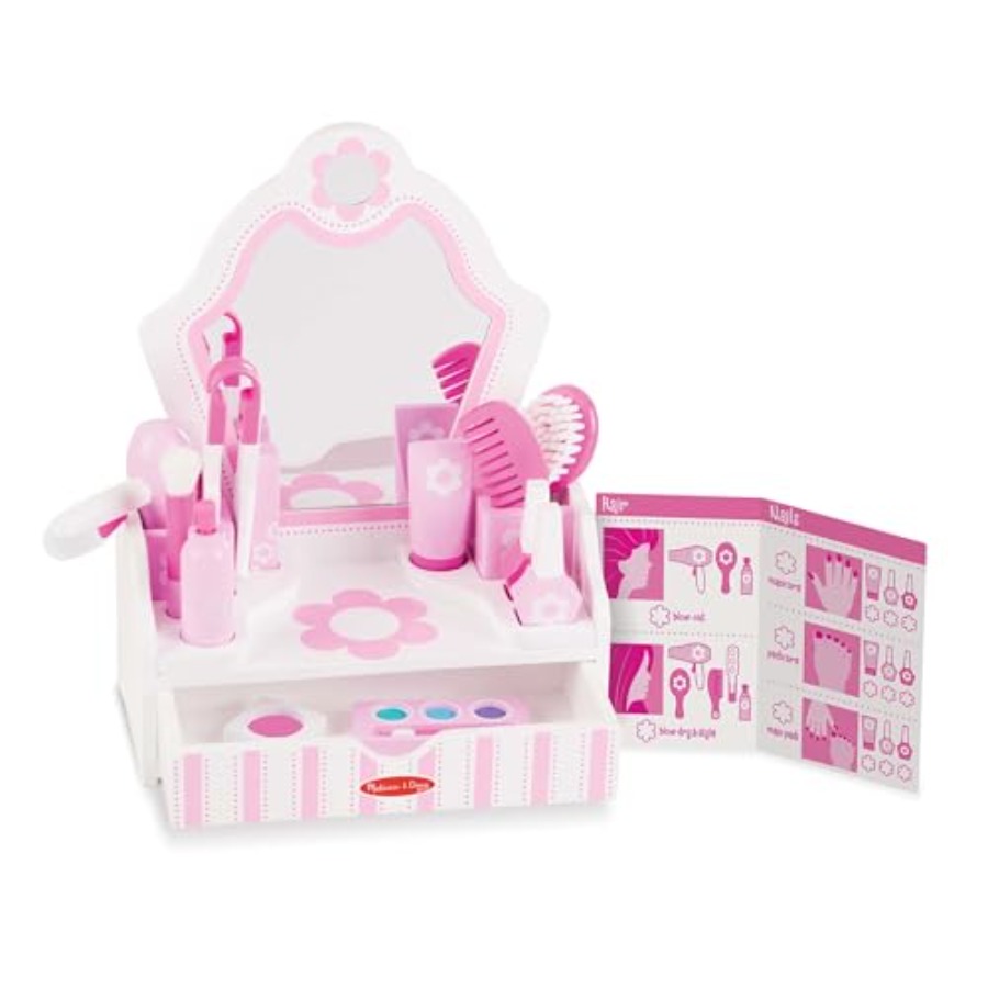 Beauty Makeup Vanity Set - Melissa and Doug Wooden Beauty Salon