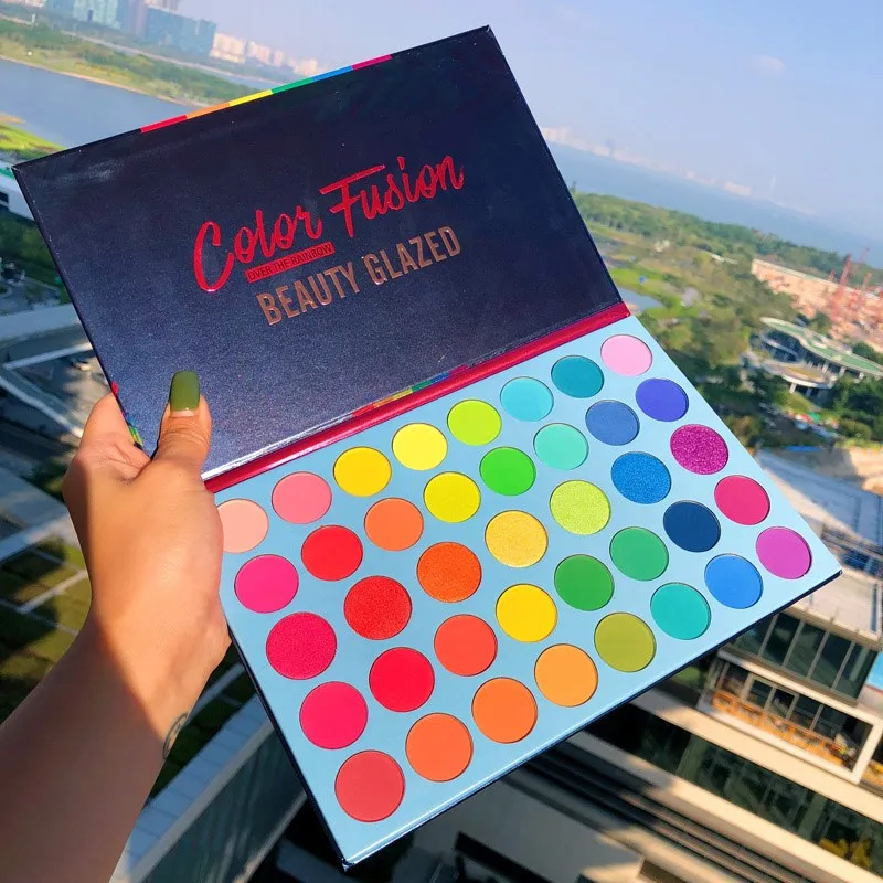 Beauty Book Makeup Kit - BEAUTY GLAZED 39 Color Rainbow Eyeshadow