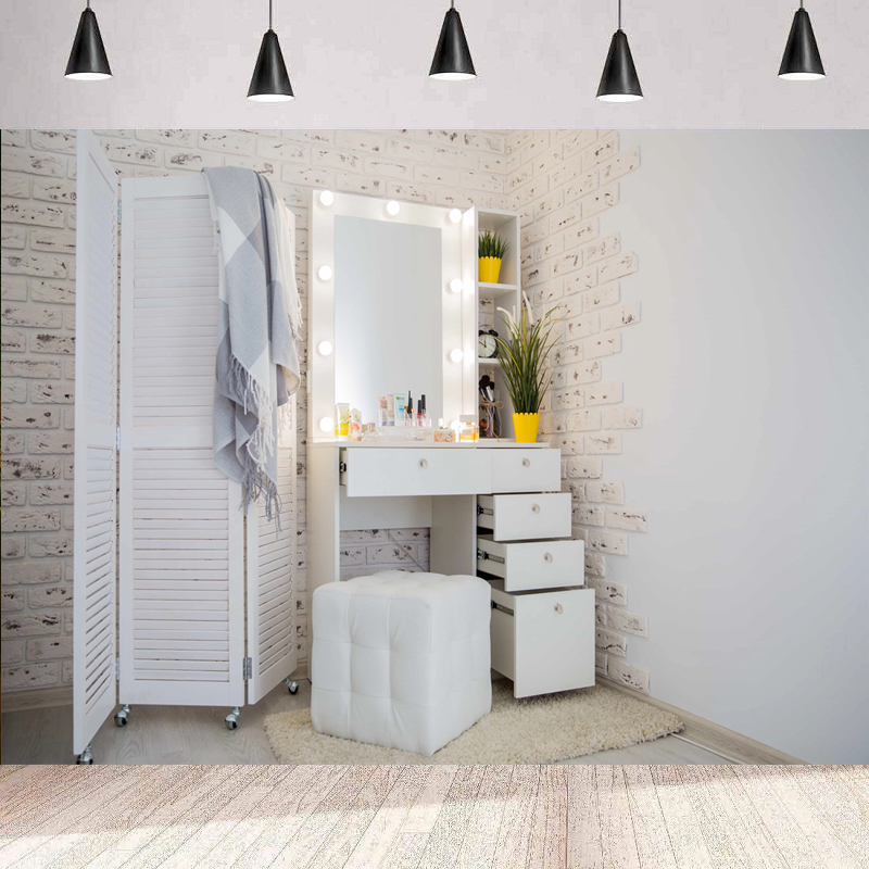 Beauty Makeup School - Pink Makeup Room Photography Backdrop Makeup