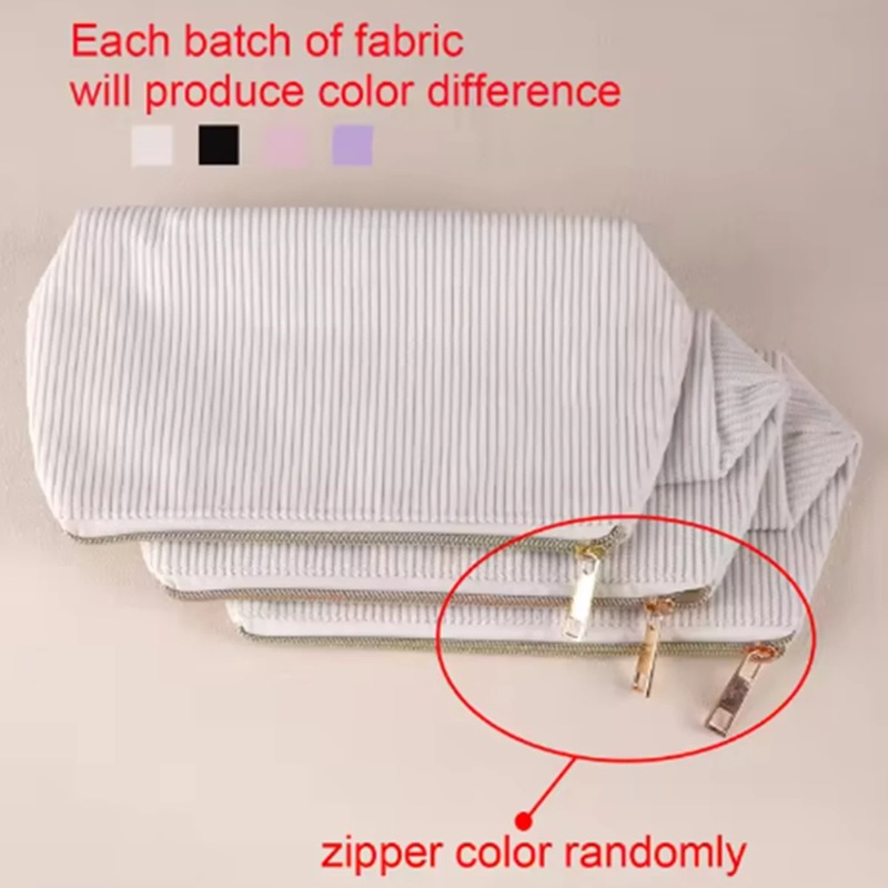Portable Corduroy Makeup Bag L - Beauty Makeup School 评论和价格