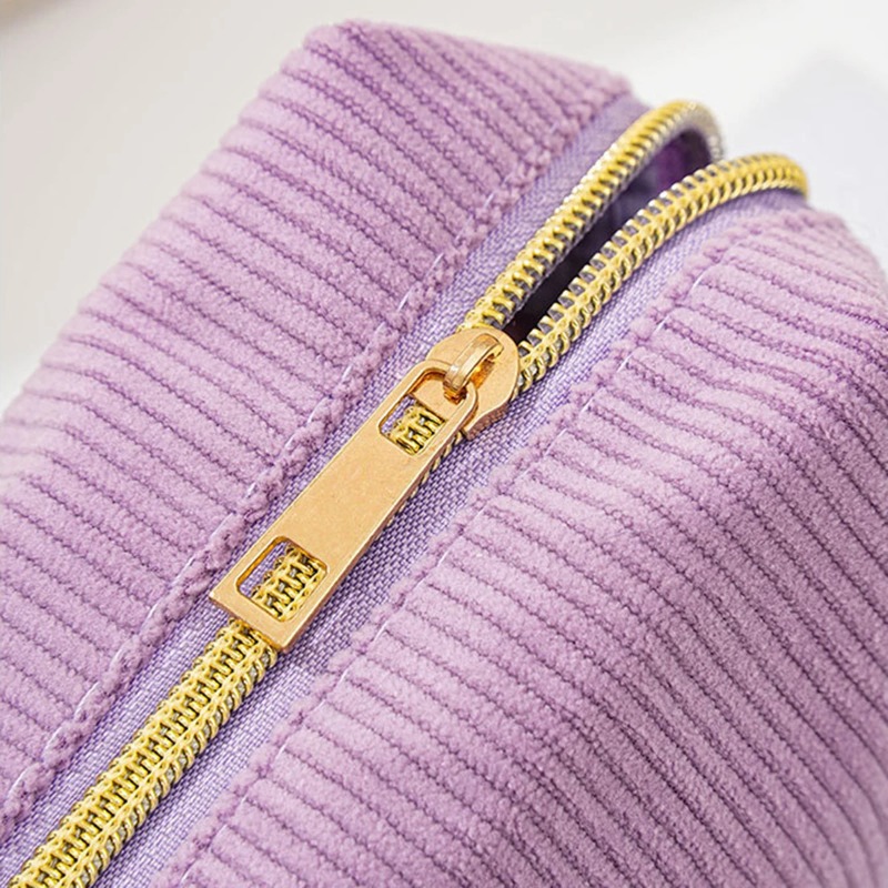 Portable Corduroy Makeup Bag L - Beauty Makeup School 评论和价格