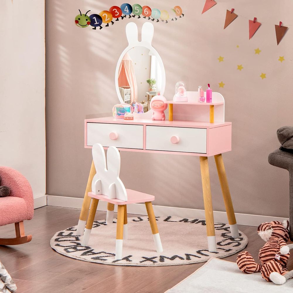 EY Kids Vanity, Rabbit Themed  - Beauty Makeup Vanity Set 评论和价格