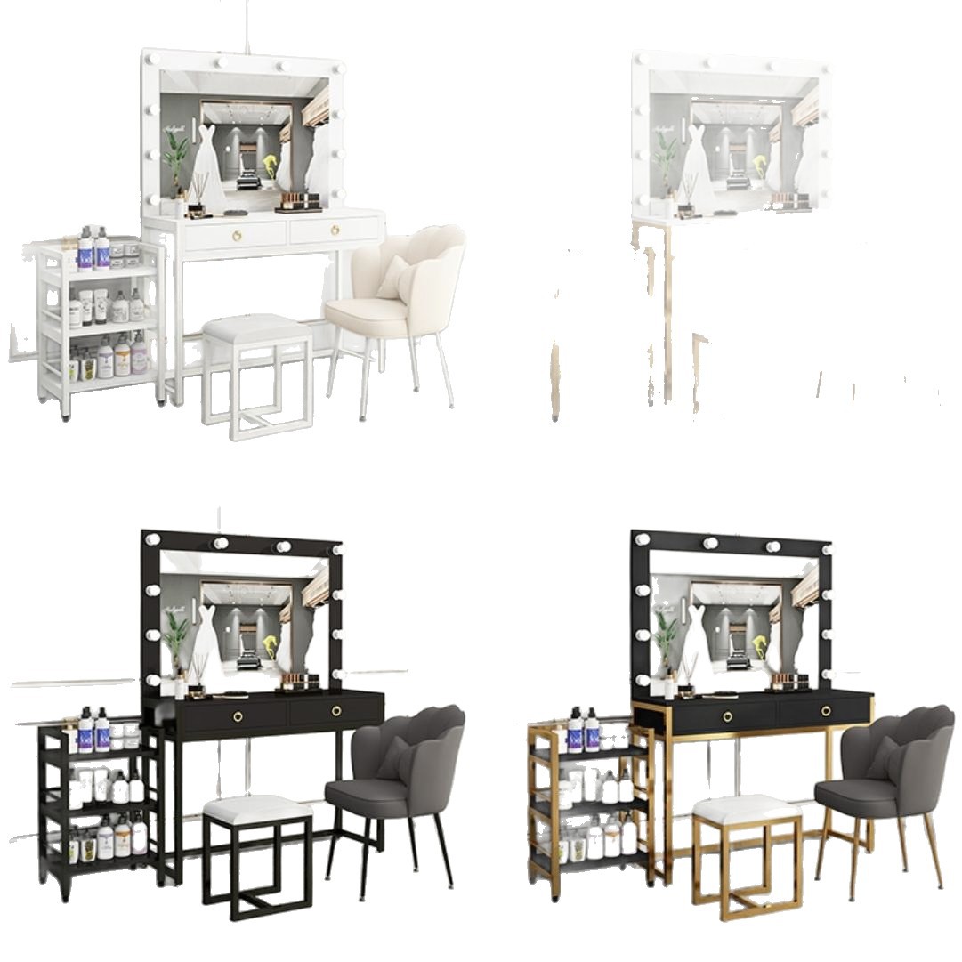 Studio dresser with lamp mirro - Beauty Makeup School 评论和价格