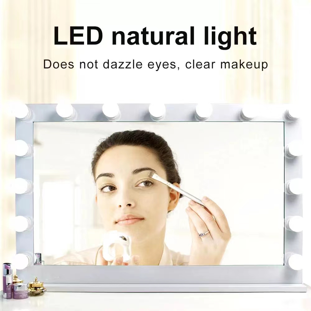 LED Light Paste Mirror Makeup  - Beauty Makeup Desk 评论和价格