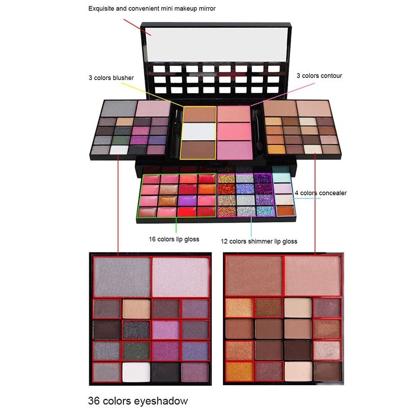 40/74/78 Colors Glitter Eyesha - Beauty Book Makeup Kit 评论和价格