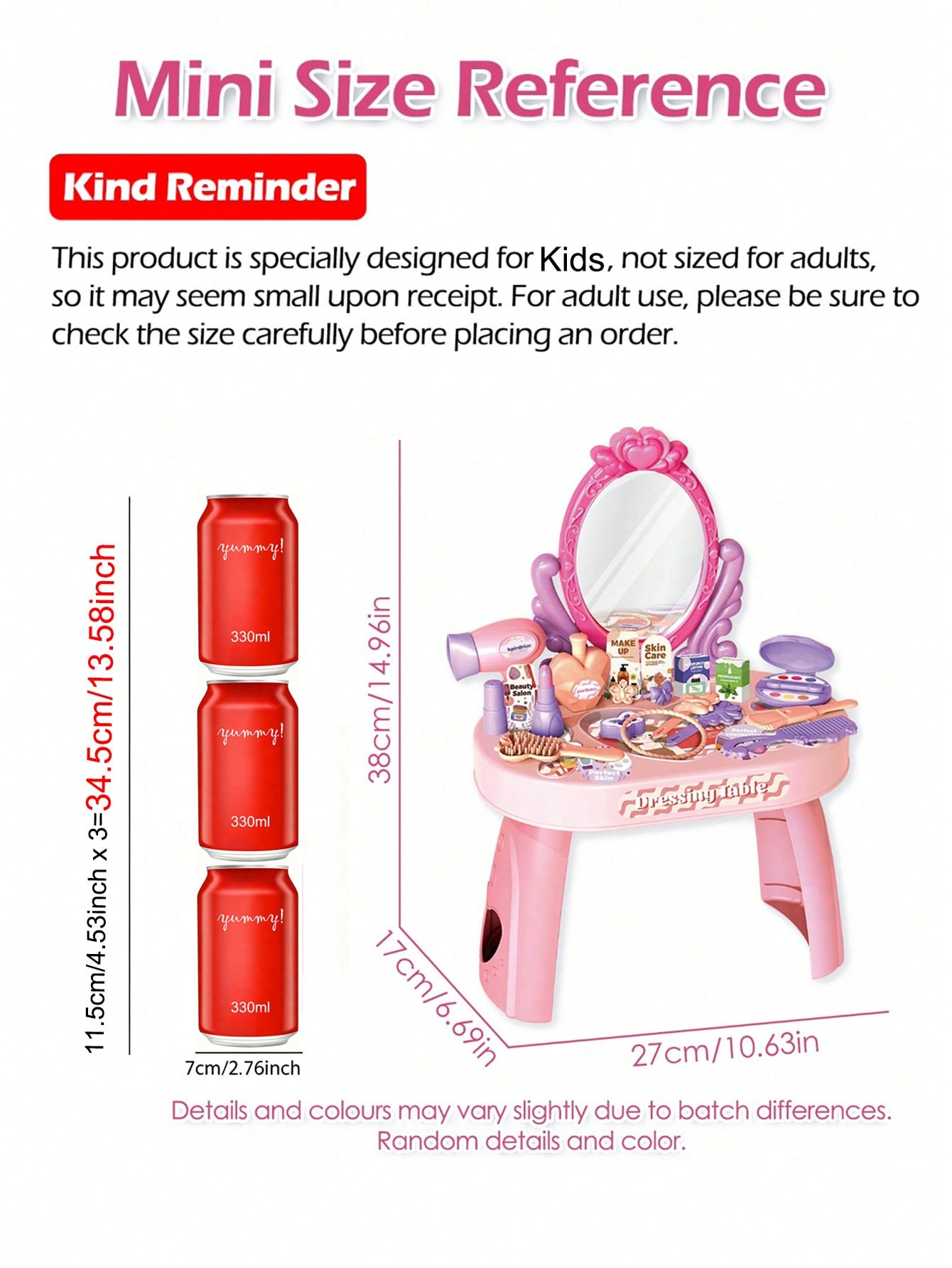 Kids Princess Vanity Dressing  - Beauty Makeup Desk 评论和价格