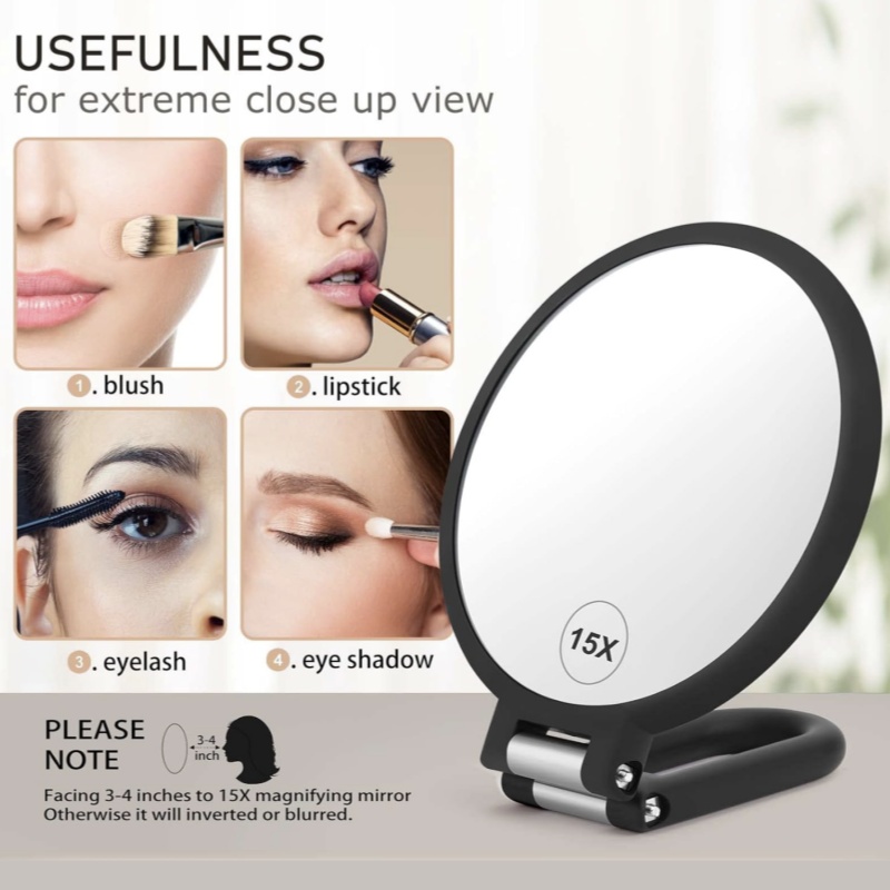 Magnifying Handheld Mirror Dou - Beauty Makeup Desk 评论和价格