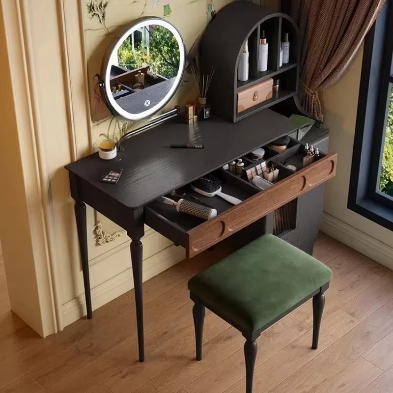 Italian Black Vanity Table Dra - Beauty Makeup Vanity Set 评论和价格