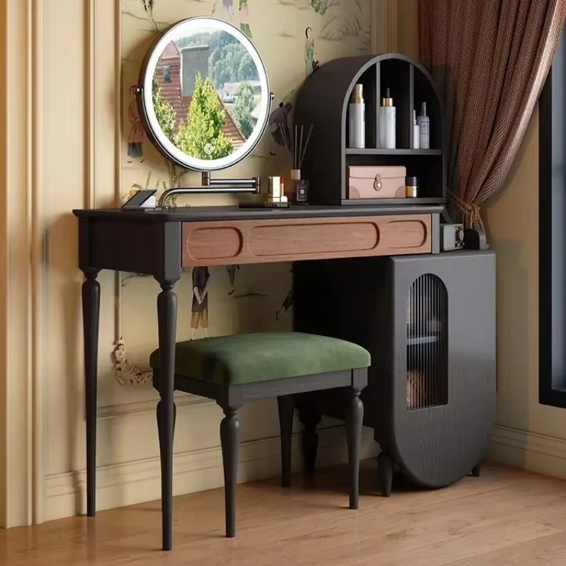 Italian Black Vanity Table Dra - Beauty Makeup Vanity Set 评论和价格