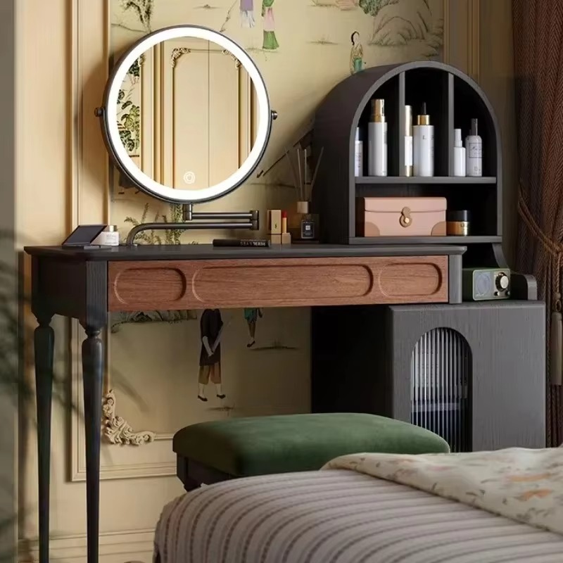 Italian Black Vanity Table Dra - Beauty Makeup Vanity Set 评论和价格