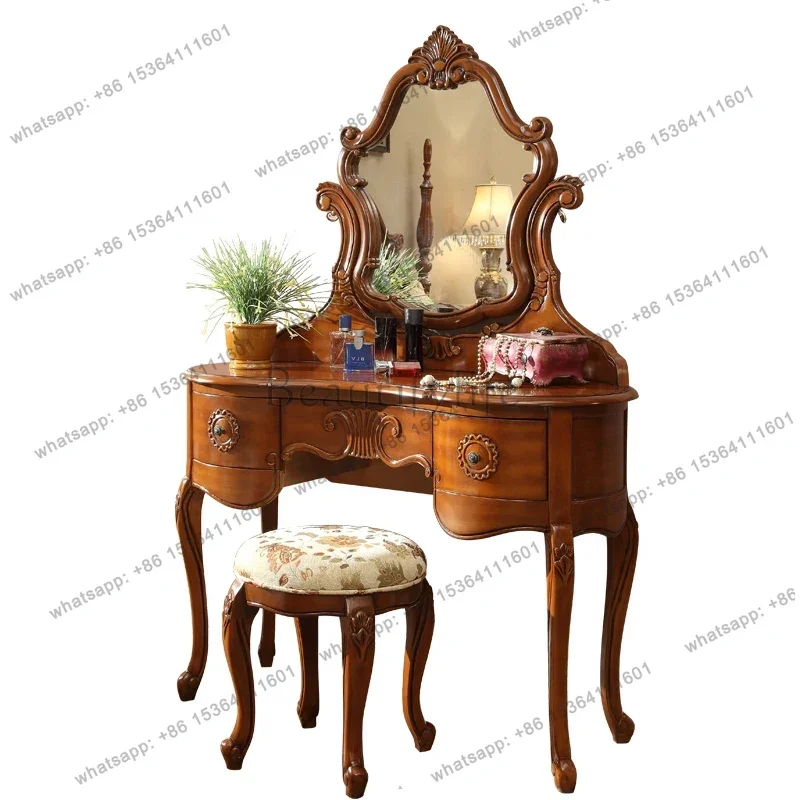 yj9 Brown Storage Vanity Table - Beauty Makeup Vanity Set 评论和价格