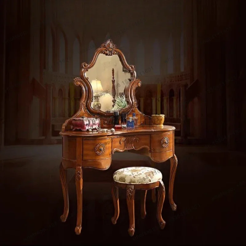 yj9 Brown Storage Vanity Table - Beauty Makeup Vanity Set 评论和价格