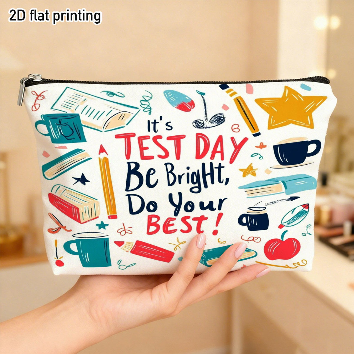 Test Day Graphic Makeup Bag Vi - Beauty Makeup School 评论和价格